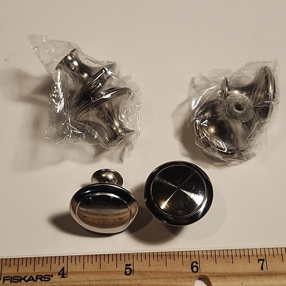 Cabinet Drawer Pull Knob Silver  40 qty - Picture 2 of 4